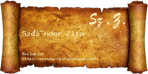 Szünder Zita névjegykártya