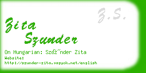 zita szunder business card